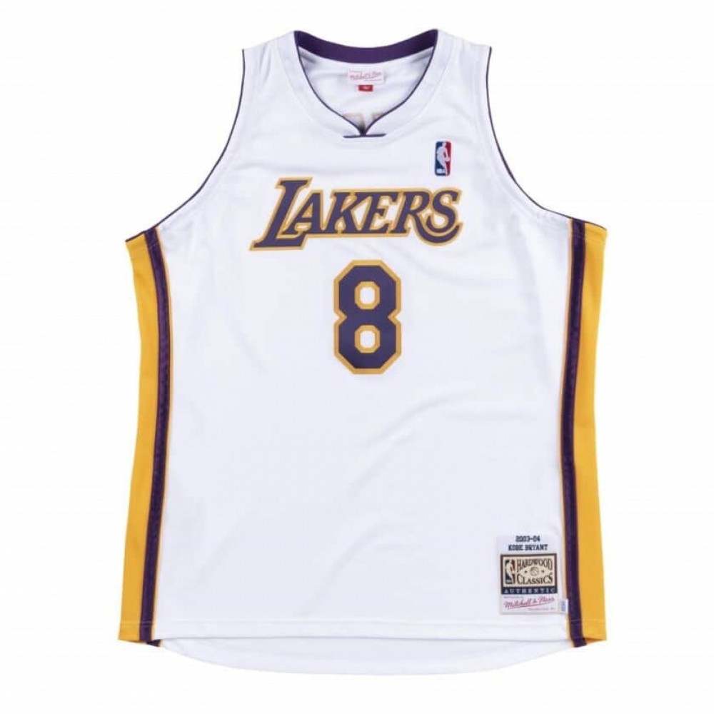 Men's Los Angeles Lakers Kobe Bryant #8 Throwback White 2003-04 Hardwood Classics Jersey-Pro Kit Vault | Brand New 26/27 Sports Jerseys